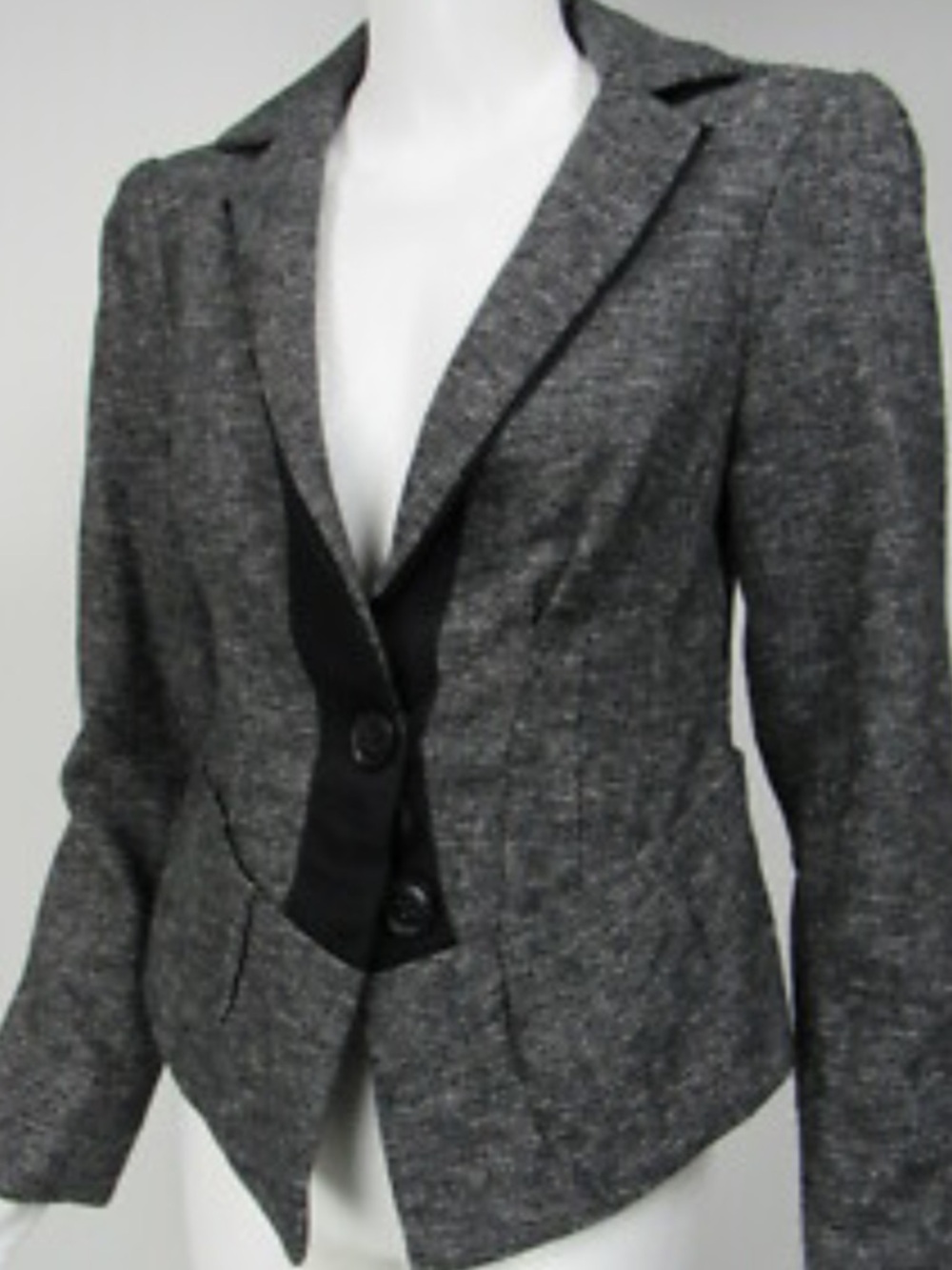 Nanette Lepore Gray Textured Cropped Blazer